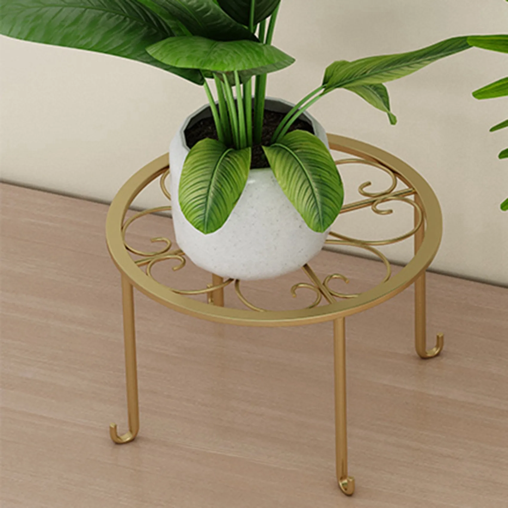 BAAG-2X maceta de hierro para suelo, soporte para plantas, estante para flores, estantes para jardín, plantas, balcón, estante redondo, decoración del hogar