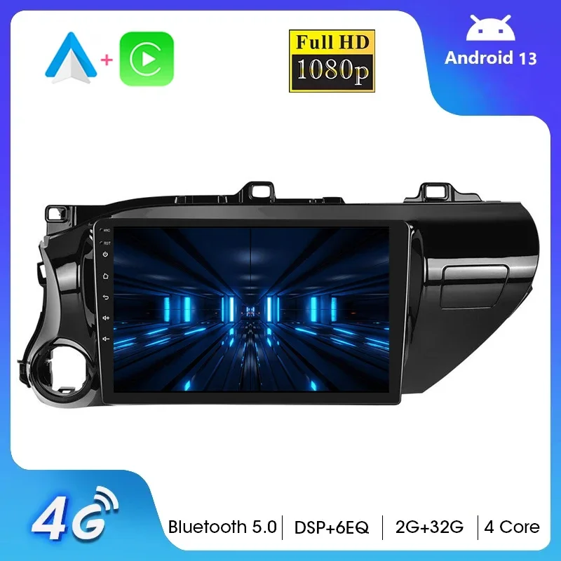 

8G+128G CarPlay Radio For Toyota Hilux Pick Up AN120 2015-2020 Android Car Multimedia Player Head Unit 4G Stereo GPS WIFI DSP