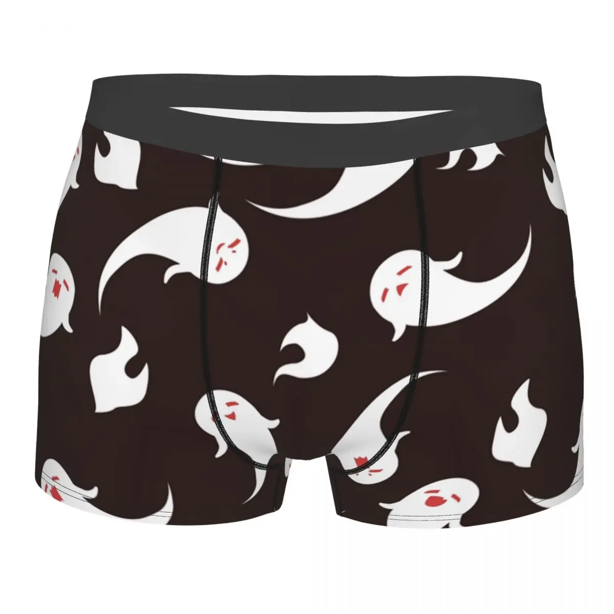 Cool Hu Tao Ghost Pattern Boxers Shorts Underpants Men's Comfortable Genshin Impact Briefs Underwear