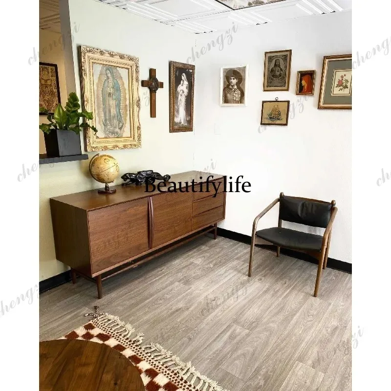 K153 Log TV Italian minimalist living room home retro solid wood cabinet medieval dining side cabinet