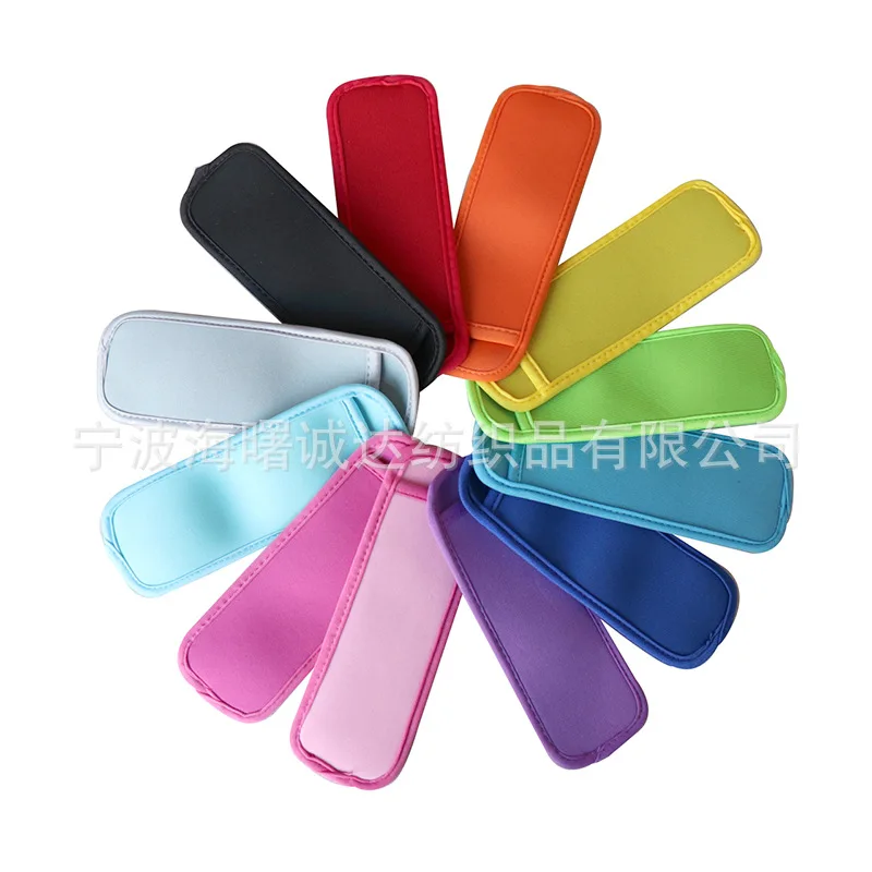 Behogar 7pcs Reusable Popsicle Bag Holder Ice Lolly Freezer Antifreezing Protector Sleeve Ice Cream Pop Tool Random Color