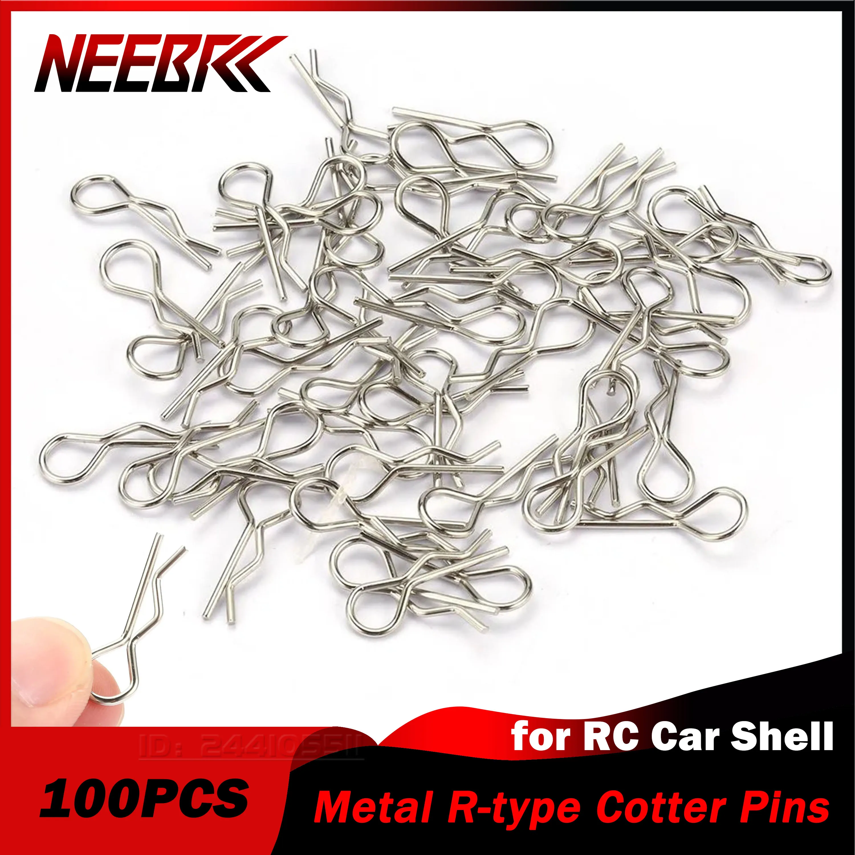 

100PCS Metal R-type Cotter Pins R Buckles Wave Latch Bolt Fastener RC Body Clips Car Model Accessories Truck Buggy Shell Parts