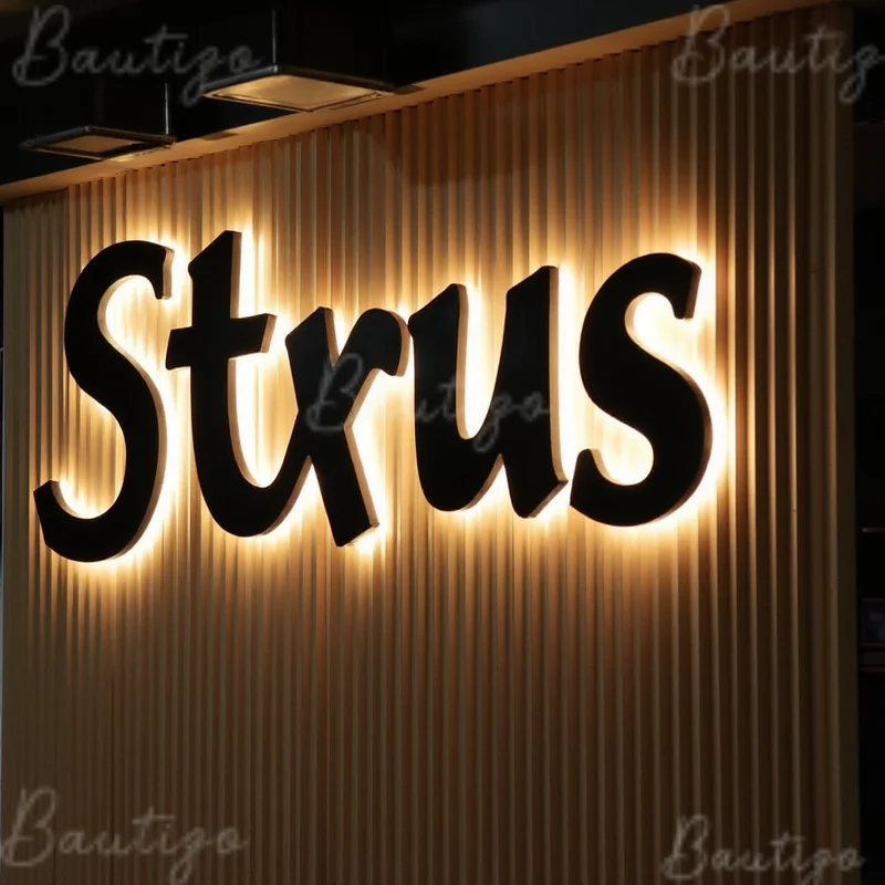 Custom Made LED Backlit Sign With LED Illuminated Sign Metal Letters For Business Storefront Outdoor Waterproof Signage