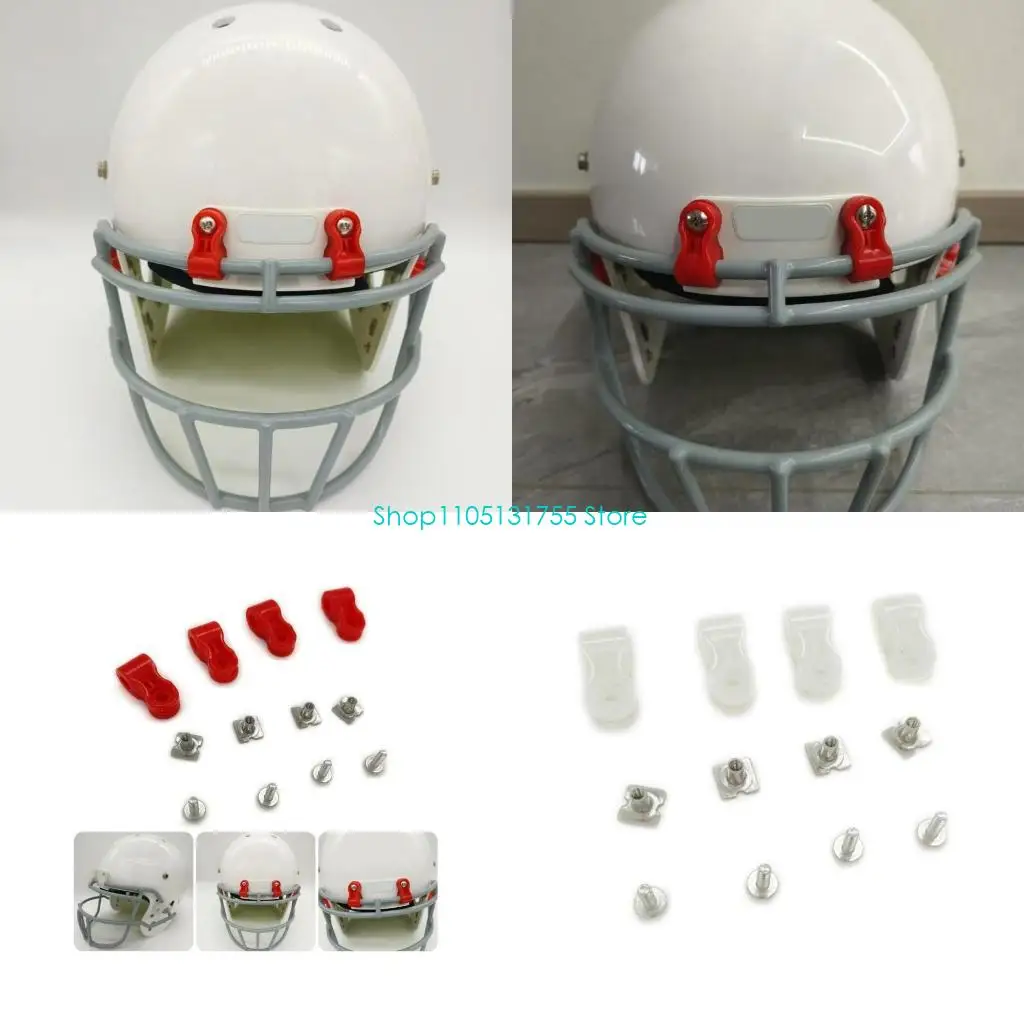 

K0EF Football Helmets Clips Screws Nut Kits Multiple Sports Helmets Baseball Softball Soccer Helmets Facemask Hardware Kits
