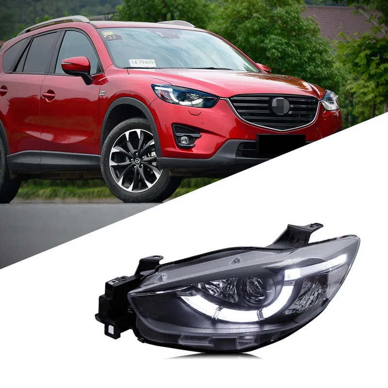 

Suitable for Mazda CX-5 headlight assembly modified LED spoon model daytime running light double lens xenon headlight