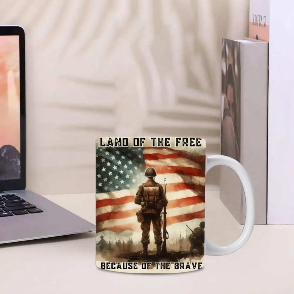 Patriotic Ceramic Mug Vintage American Flag Ceramic Mugs Patriotic Cups for Home Office Gifts American Flag Mug