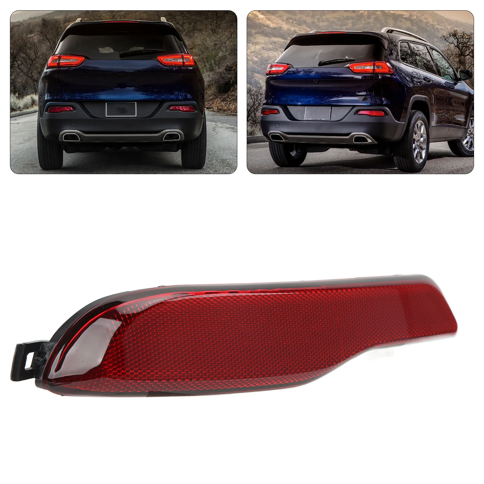 

Rear Bumper Reflector Rear Bumper Reflector Strips 68105145AC Red Reflective Strips Replacement for Cherokee KL 2014‑2018