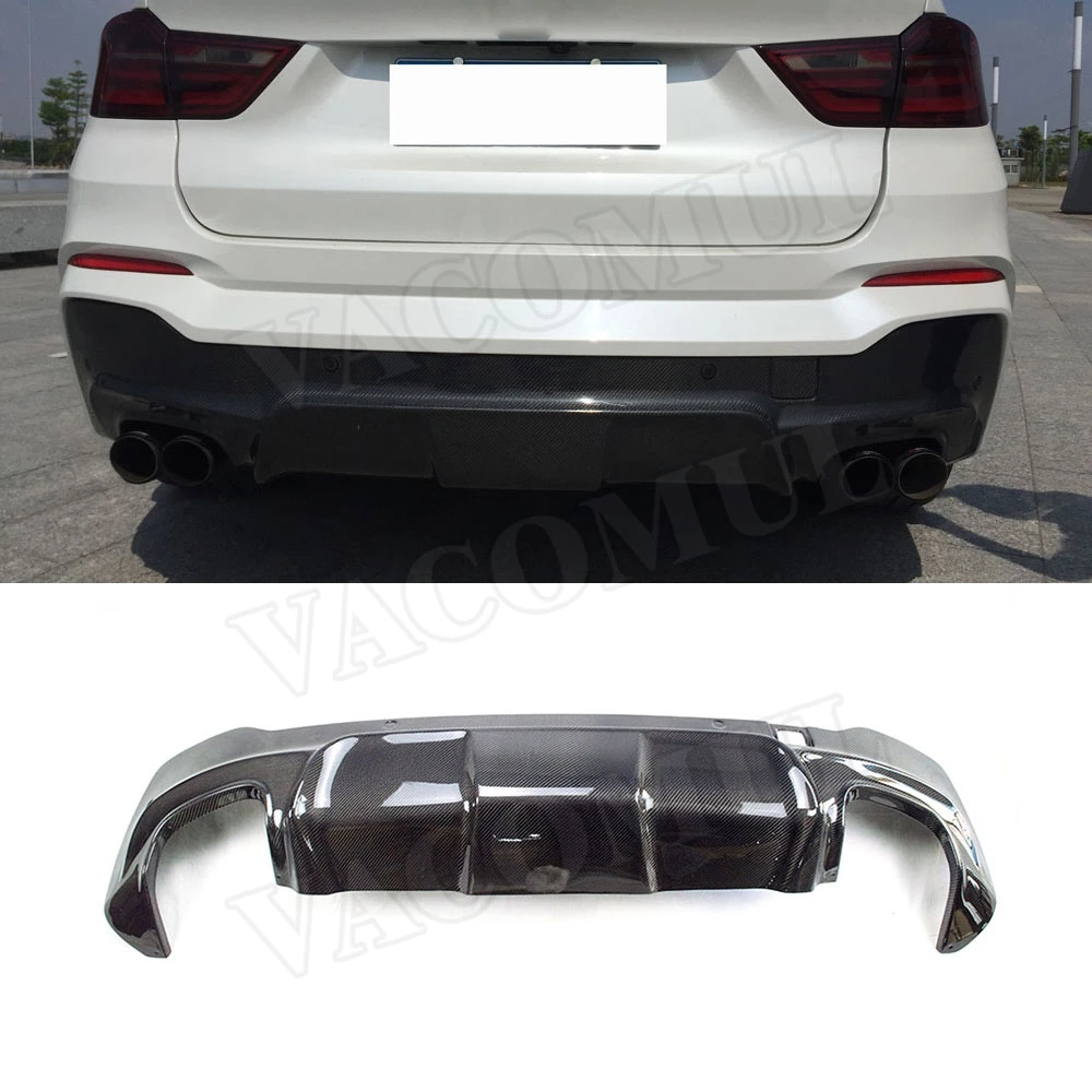 

VACOMUL Carbon Fiber Rear Diffuser Lip Aprons For BMW X4 F26 M-Sport M-TECH 2014-2017 3D Style FRP Back Bumper Guard Car Styling