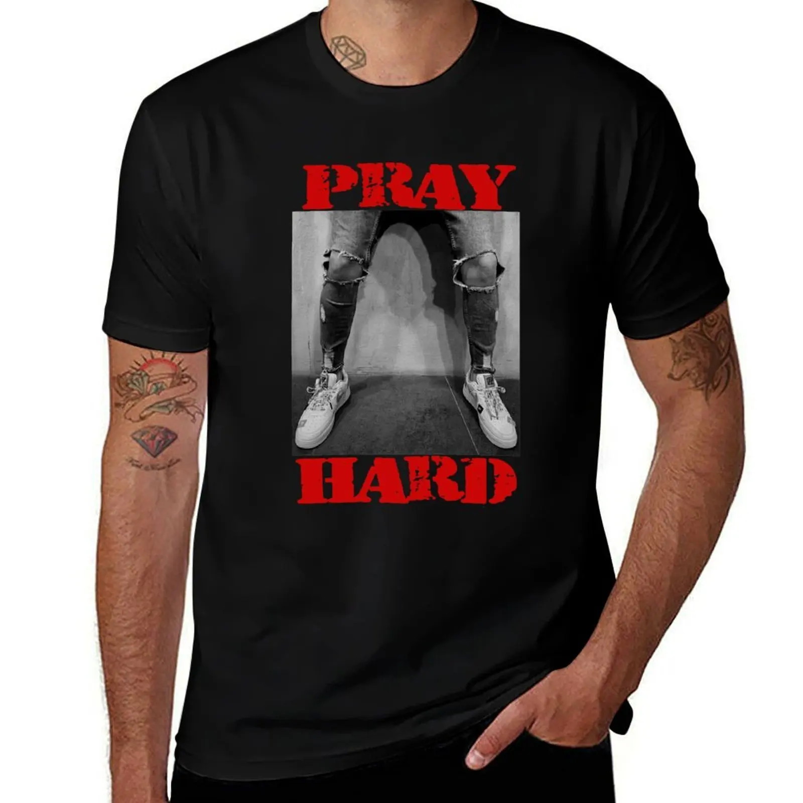 Pray Hard T-Shirt Sporty Casual Quick Dry T-Shirt