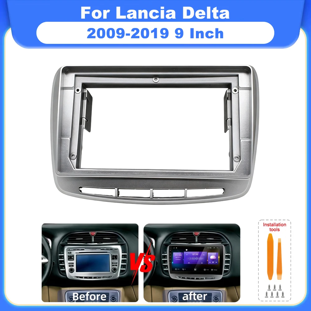 9 Inch Car Radio Fascia Frame For Lancia Delta 2009-2019 Android Stereo Dash Kit With Wiring Harness Canbus Box Adapter