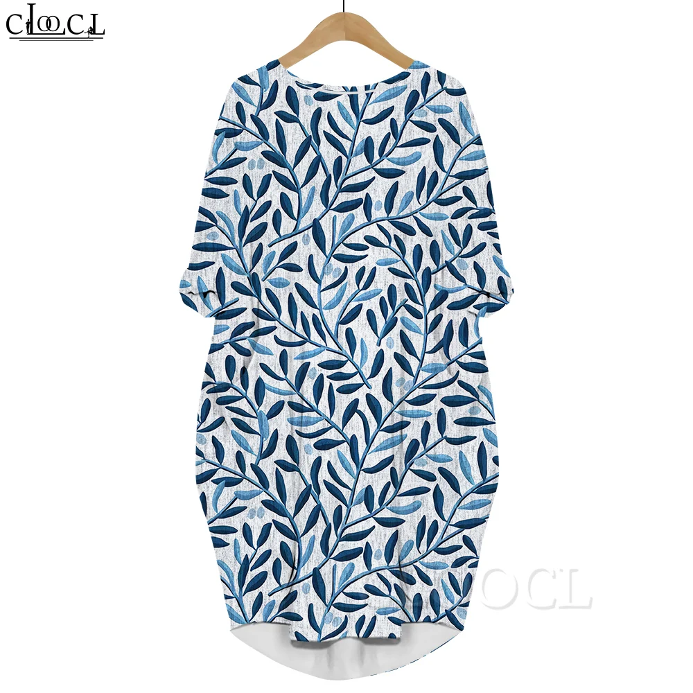 CLOOCL-Robe imprimée à motif animal pour femme, manches longues, jupe de soirée, poche décontractée, style régulier, 3D