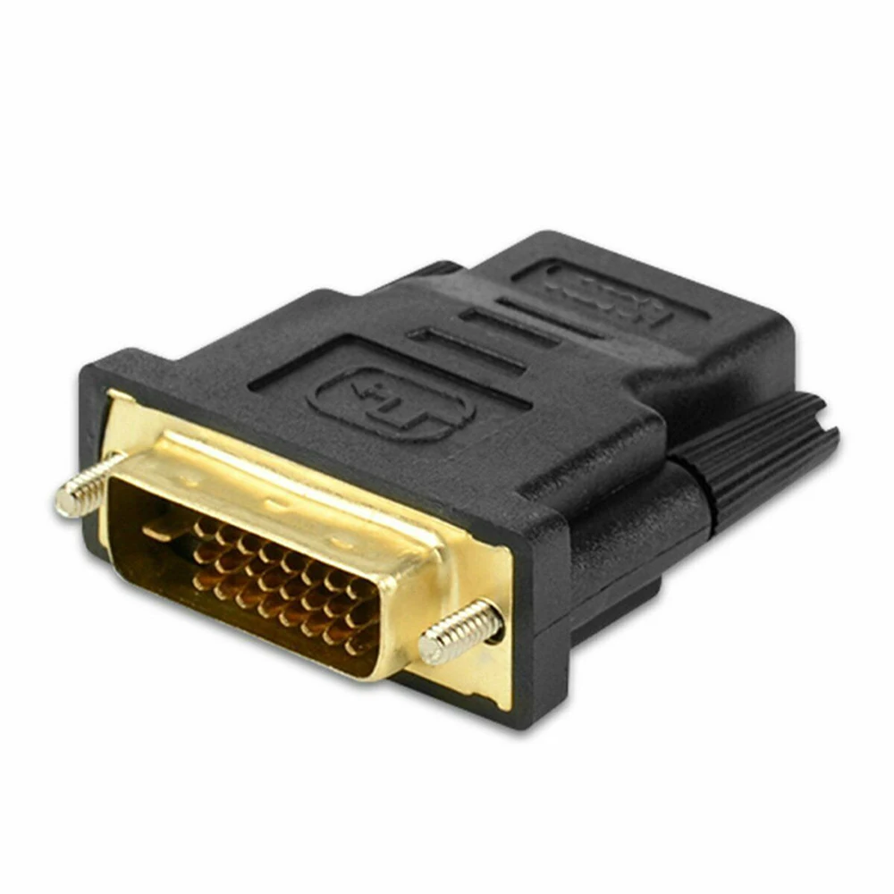 24k Gold Plated Plug Male To Female DVI Converter 1080P For HDTV Projector Monito DVI 24+1 To HDTV-compatible Adapter Cables 1pc