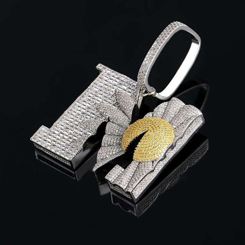 Hip Hop 3A+ CZ Stone Paved Bling Iced Out Big Heavy Daisy Flower Letter M Pendants Necklaces for Men Rapper Jewelry Gift