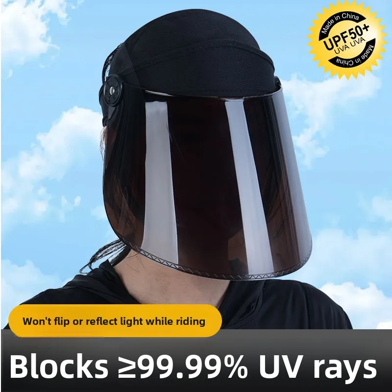 

Non-Flip Summer Sun Protection Hat Windproof Cycling Mask Vehicle Riding Shade Cap for Adult Travel Outing