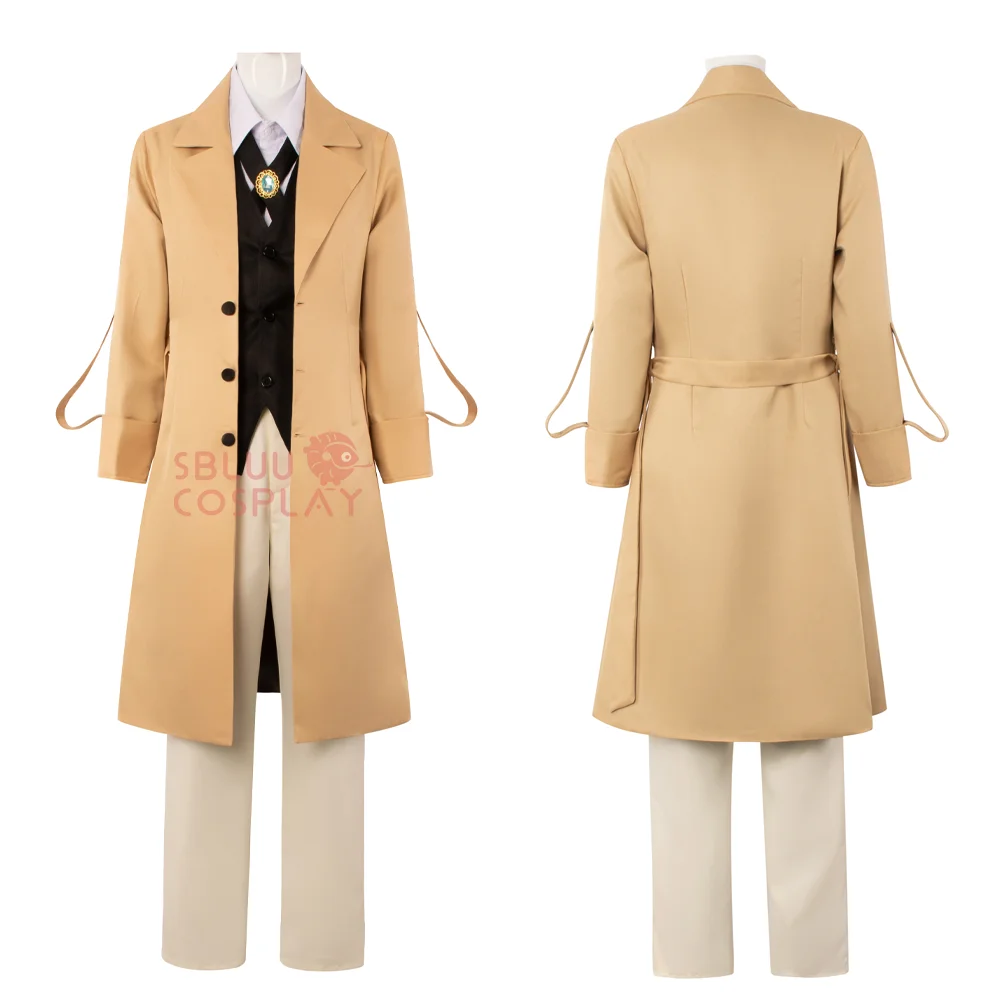 SBluuCosplay Osamu Dazai Cosplay Costume Long Jacket Coat Halloween Christmas Costume