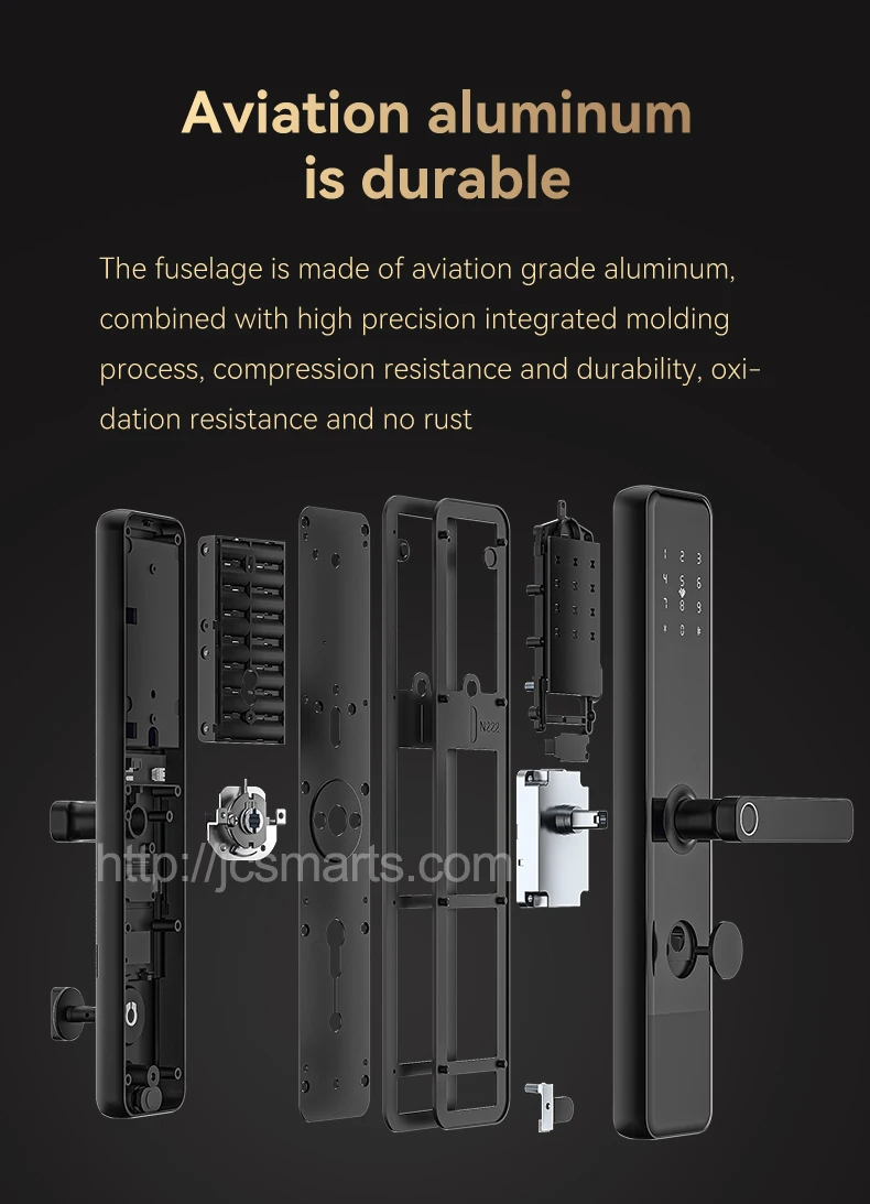 Neuankömmling Wifi Remote Ttlock App Keyless Security NFC-Karte Finger abdruck Passwort Digital Smart Locks mit 8 stücke Batterien betrieben – Detail 13