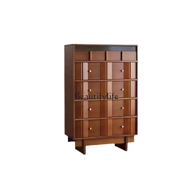 

Solid wood storage, bedside drawer against the wall, art stand cabinet, retro boxwood furniture