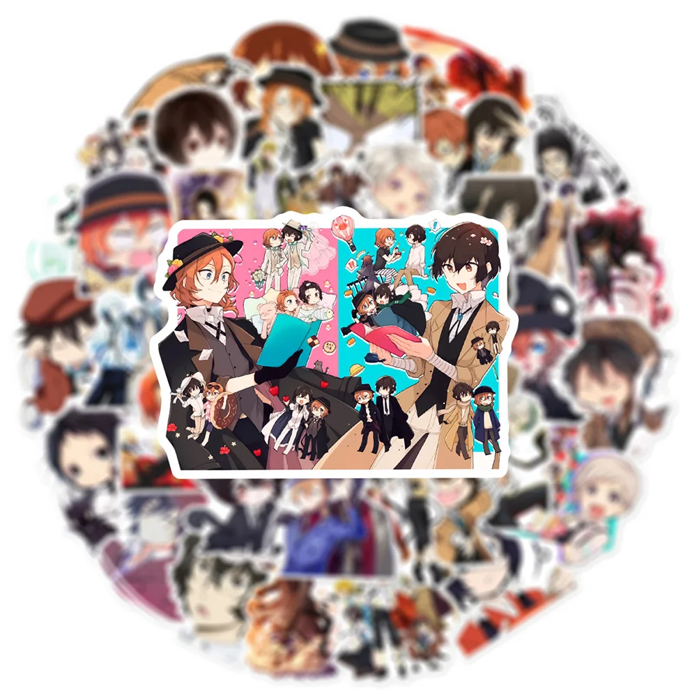 10/30/50pcs Cool Bungou Stray Dogs Anime Stickers Dazai Chuuya Decals Laptop Motorcycle Phone Car Waterproof Sticker for Kid Toy