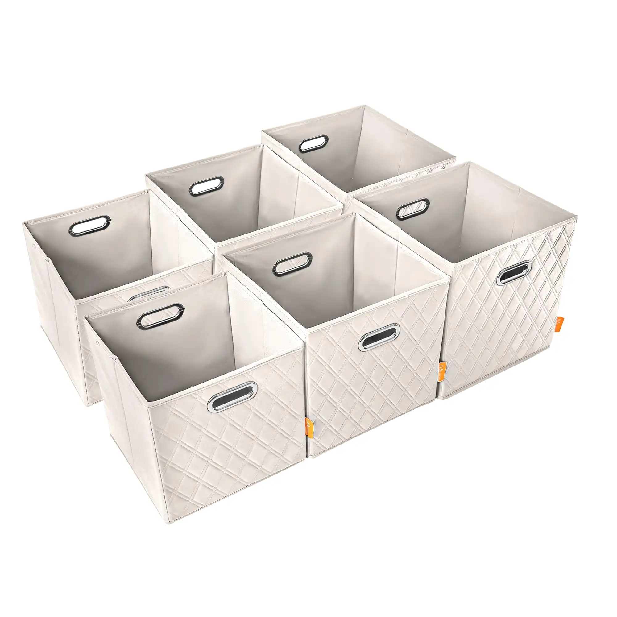 

Jiaessentials Beige Closet Organizers, 3 Size Storage Cube Bins with Air Freshener