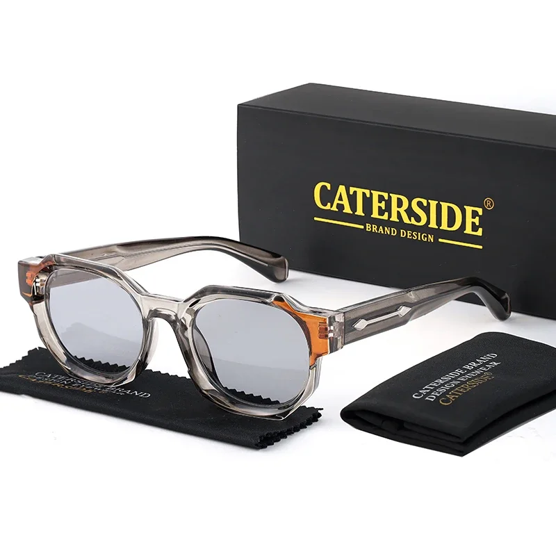 CATERSIDE Retro Punk kwadratowe okulary przeciwsłoneczne męskie Vintage gruba ramka wysokiej jakości damskie okulary przeciwsłoneczne imprezowe i świąteczne okulary podróżne