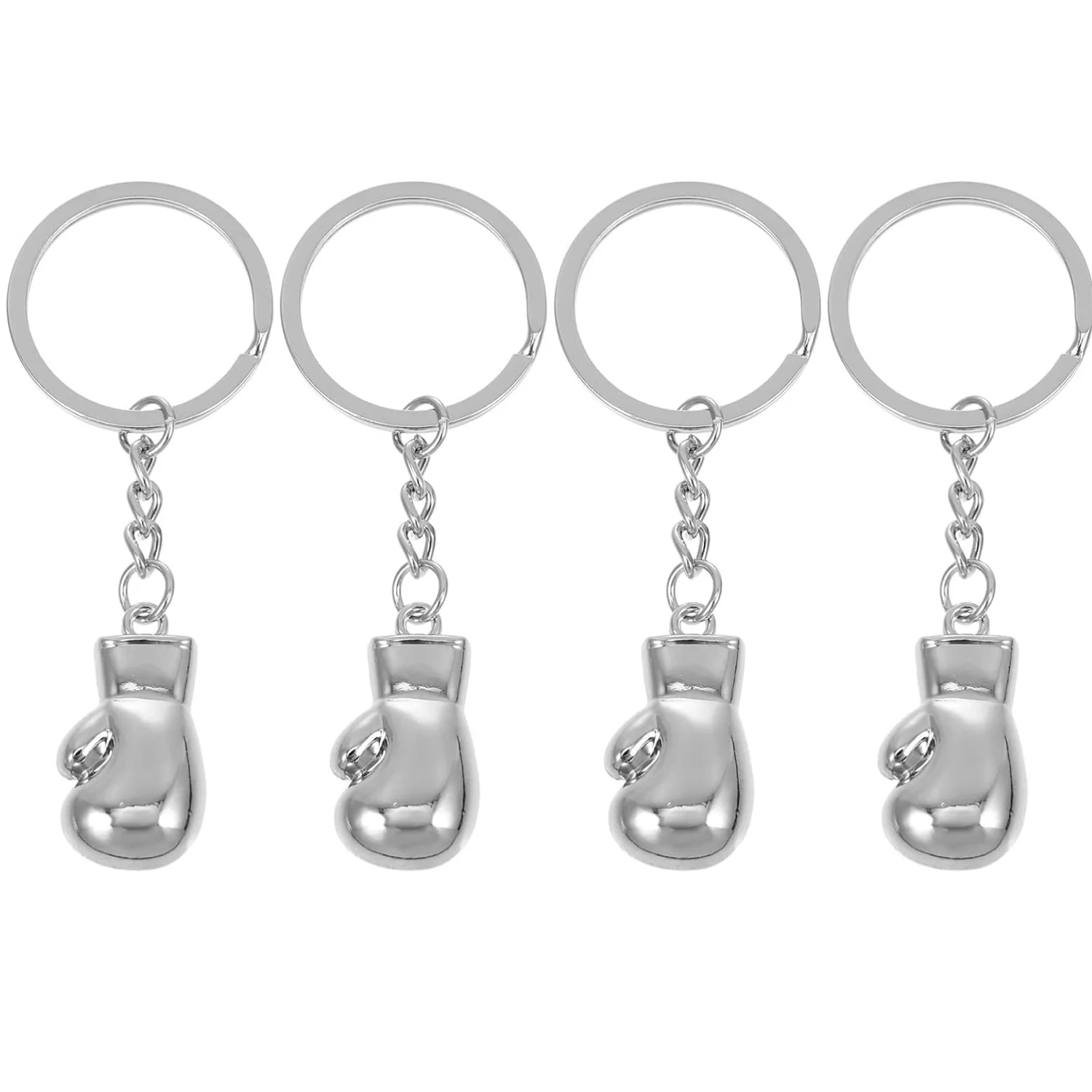 100Pcs Metal Mini Boxing Glove Keychain Key Ring Hanging Pendants Bag Charms for Sports Party Favors Team Gift