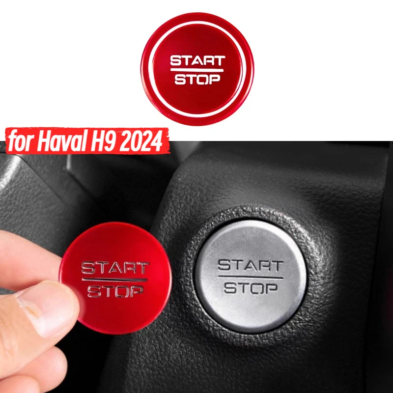 

for Haval H9 2024 Car One-button Start Button Sticker Modified Aluminum Alloy Button Sticker Car Interior Accessories