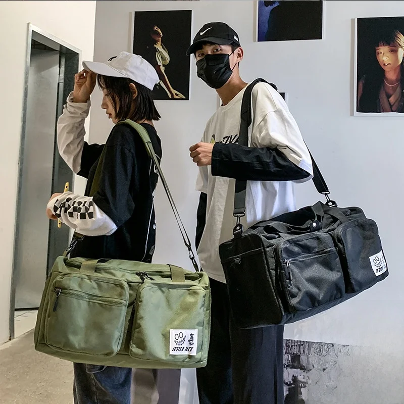 独立した靴収納付き大容量トラベルバッグハンドバッグヨガスポーツフィットネスバッグ韓国ファッションクールシングルショルダーバックパック