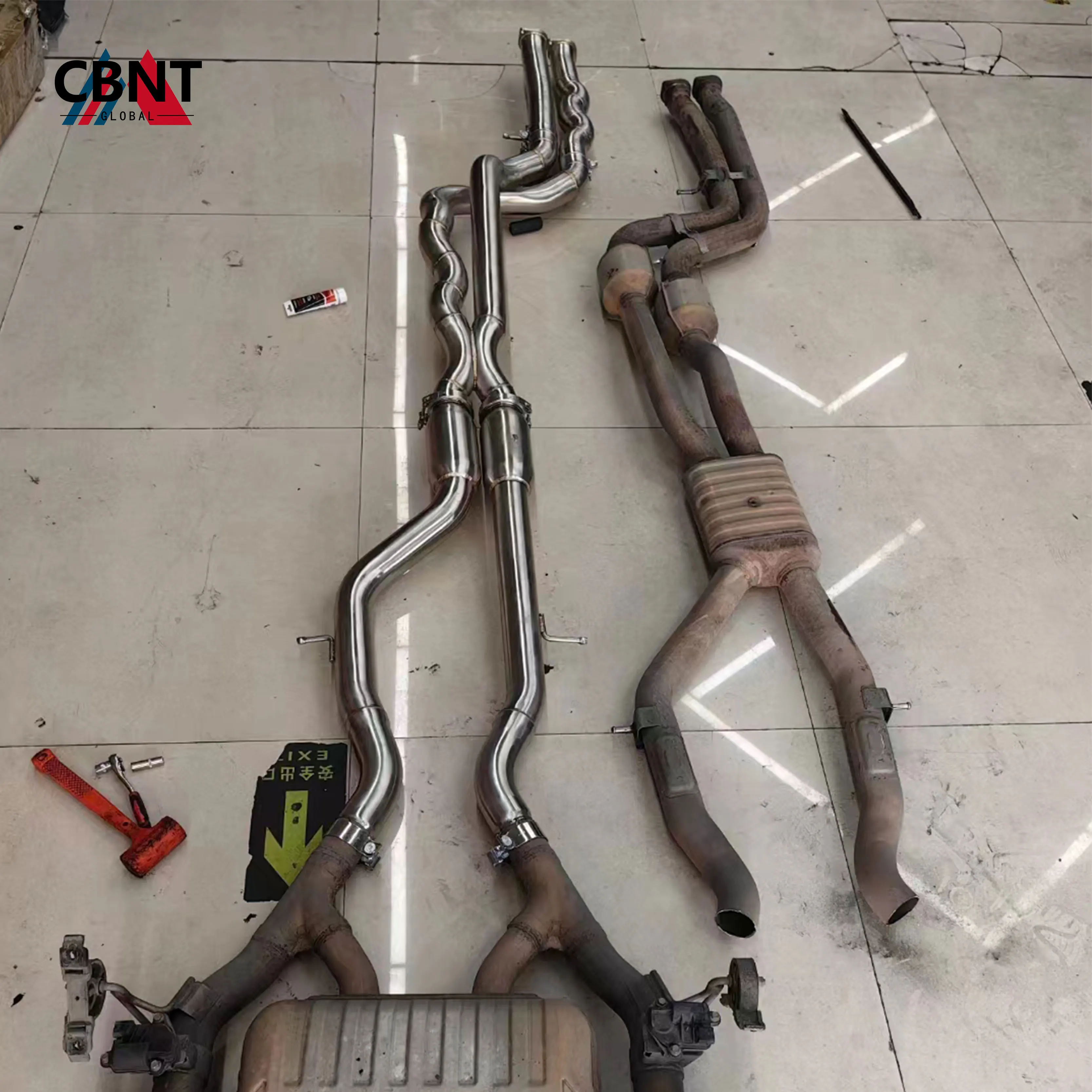 CBNT Middle Pipe for BMW F80 M3 F82 M4 S55 3.0T Equal Length Mid Exhaust-Pipe 2.75inch High Quality SS304 Exhaust System