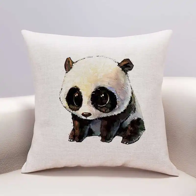 Cute PANDA Pillow Case Black White Panda Pillowcase 40x40 Cm Boy Girl Kid Room Aesthetics Gift Pillow Cover for Sofa Bed Bedroom