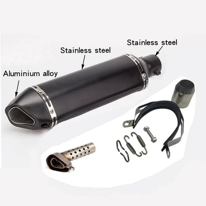 470mm Black Motorcycle Exhaust Pipe Turbo Tube Muffler Silencer DB Killer for Yamaha Suzuki Ducati Kawasaki Honda Kymco