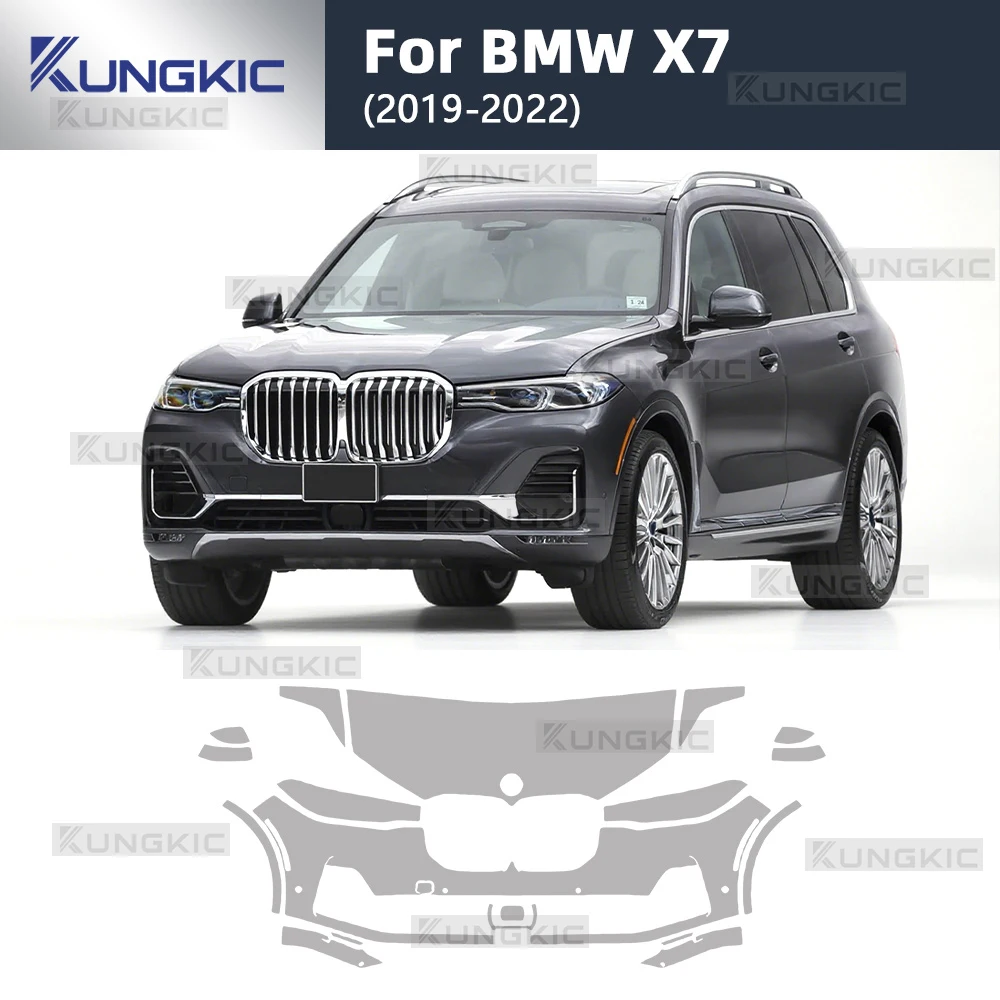 Para BMW X7 2019 2020 2021 2022 película protectora de pintura precortada sujetador transparente PPF Kit antiarañazos TPU película adhesiva para capó de parachoques delantero
