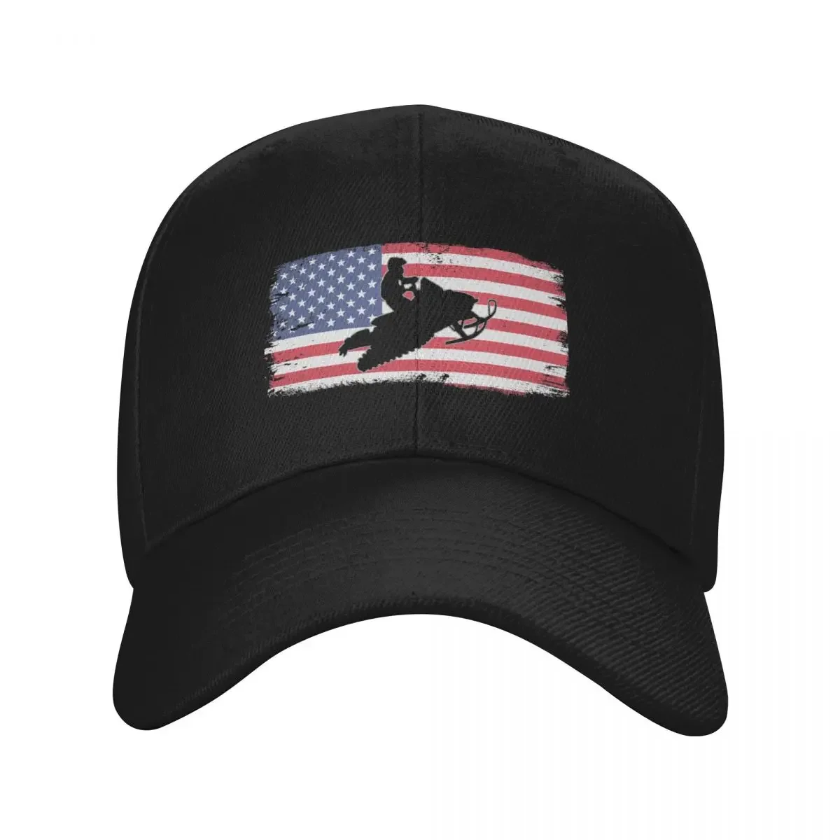 

snowmobile rider united states us flag sled vintage Baseball Cap fun hats Beach Bag Unique hats Women's Beach Outlet Men's