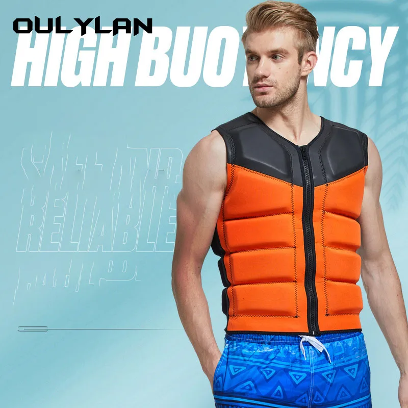 Oulylan Life Vest Surf Raft Kayak Fishing Jet Ski Water Life Jacket for Adult Super Buoyancy  Sport Swimming Rescue Life Jacket