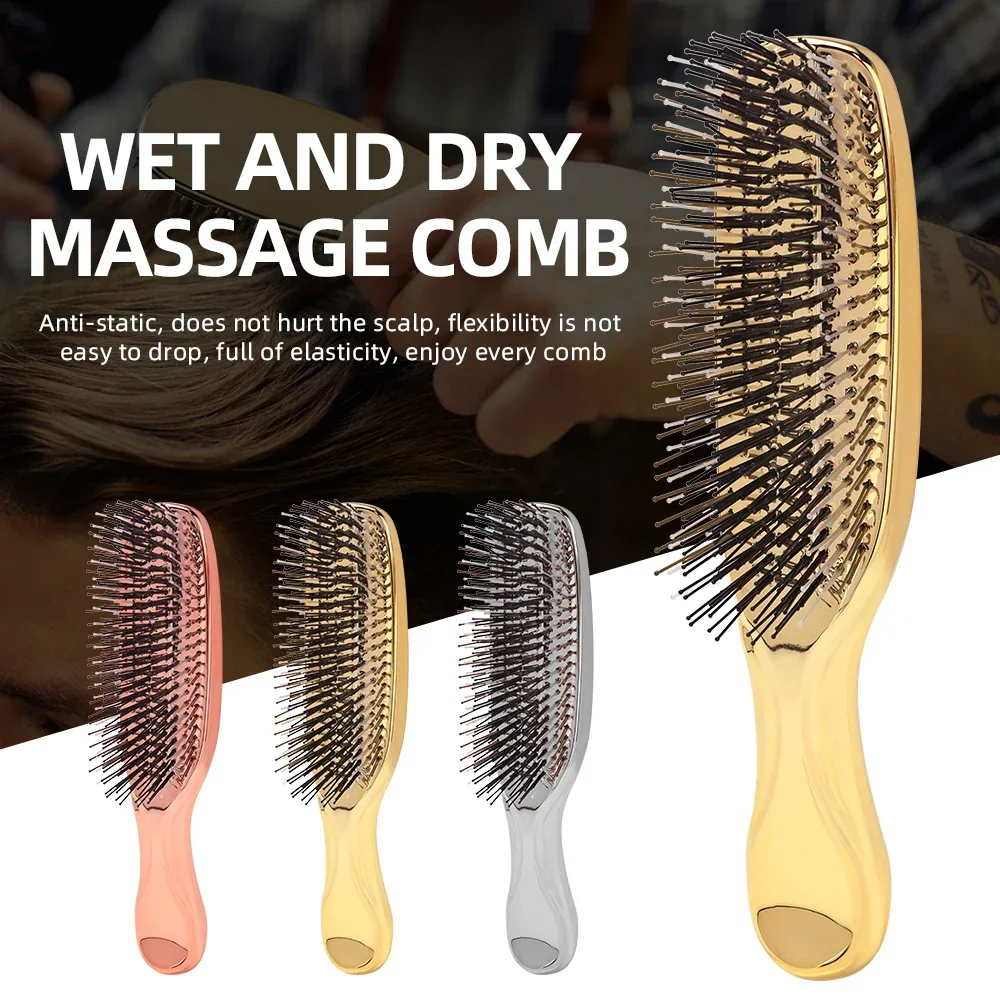 

Massage Comb Fine Air Cushion Comb with Electroplated Crafted Wet And Dry Hair Comb Cleansing Massage Scalp Upscale For Woman