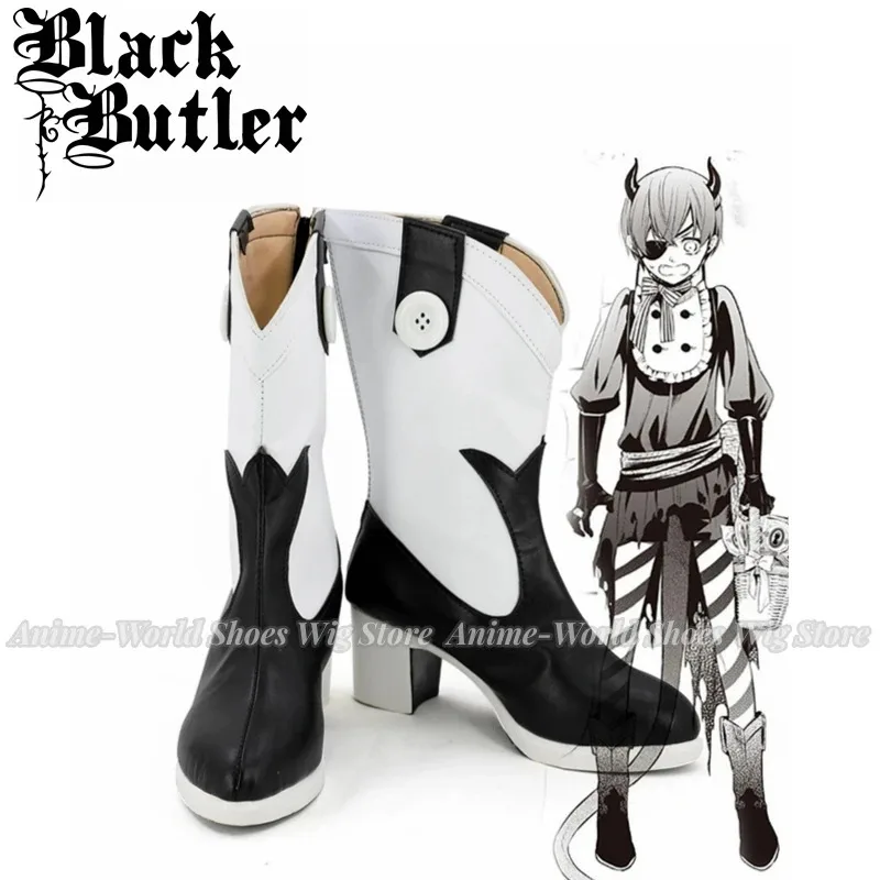 

Сапоги Kuroshitsuji Ciel, ботинки Черного дворецкого Ciel Phantomhive, ботинки для косплея, обувь на высоком каблуке, индивидуальный заказ