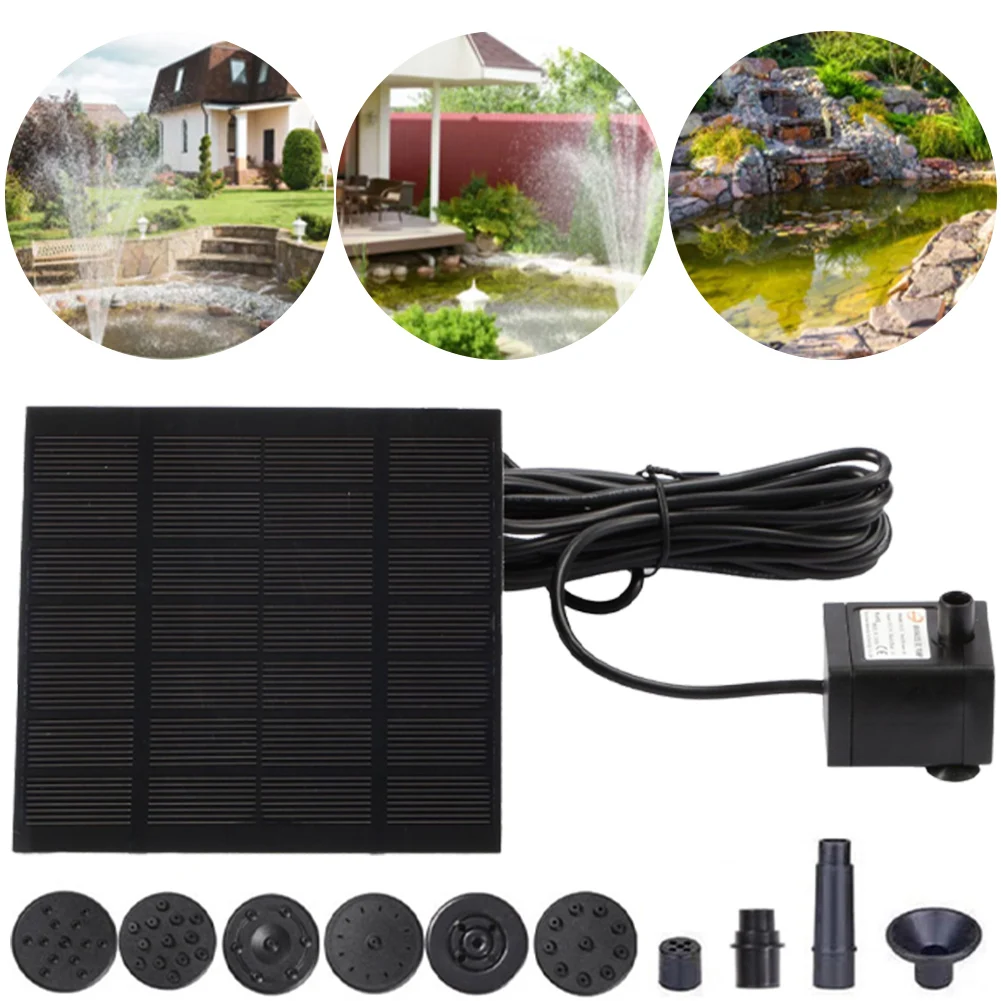 

1.2W Solar Powered Fountain Water Pump 200L/h with 6 Nozzles Solar Fountain Solar Pond Pump for Bird Bath Ponds Garden Fish Tank