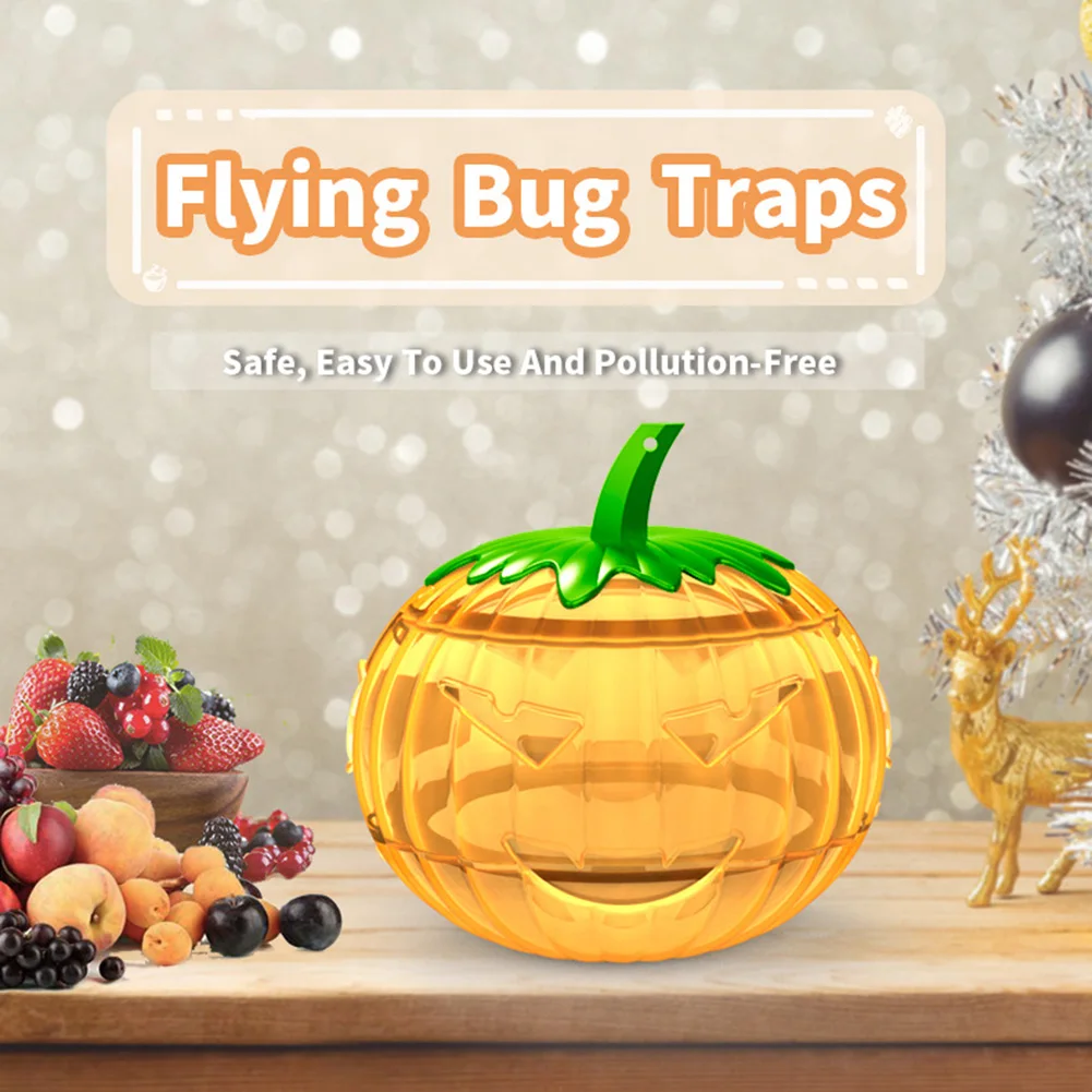 

Fruit Fly Trap Pumpkin Shape Drosophila Trap for Home Kitchen Non-Toxic Gnat Killer Fly Catcher Pest Insect Control