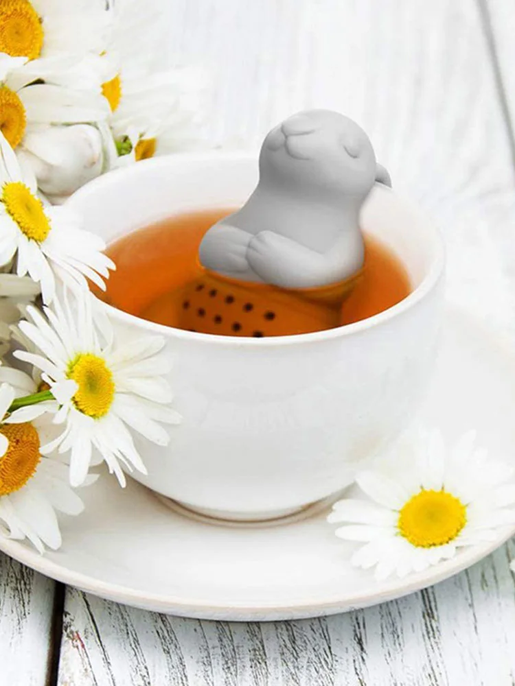 Rabbit Tea Infuser Cute Bunny Silicone Tea Maker Bunny Tea Infuser Filter Strainer Tea Diffuser Filter for Loose Leaf Tea