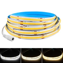 12V 24V światła pasek COB LED o wysokiej gęstości 320 diody Led/m elastyczne światła LED RA90 2700K do 6000K liniowe ściemnianie 1M 2M 3M 5M 10M