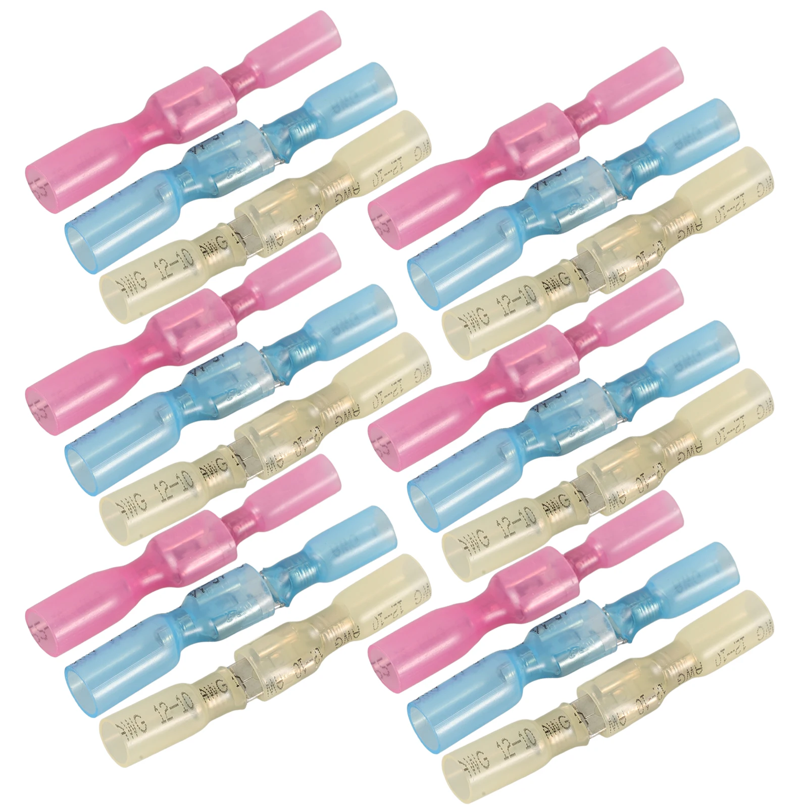 

100 Pcs Heat Shrink Terminal Crimp Connectors Waterproof Insulated Wire Terminals Electrical Butt Splice Connectors