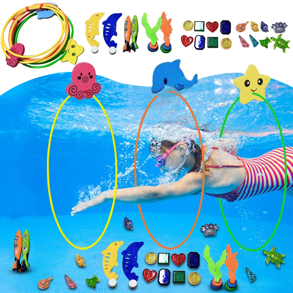 ألعاب حمام السباحة للأطفال ، الأعشاب البحرية ، الرياضات المائية ، حلقات السباحة من خلال الغوص ، أبواب الغوص ، الأخطبوط ، الدلفين ، الأنشطة الصيفية ، 25 * *