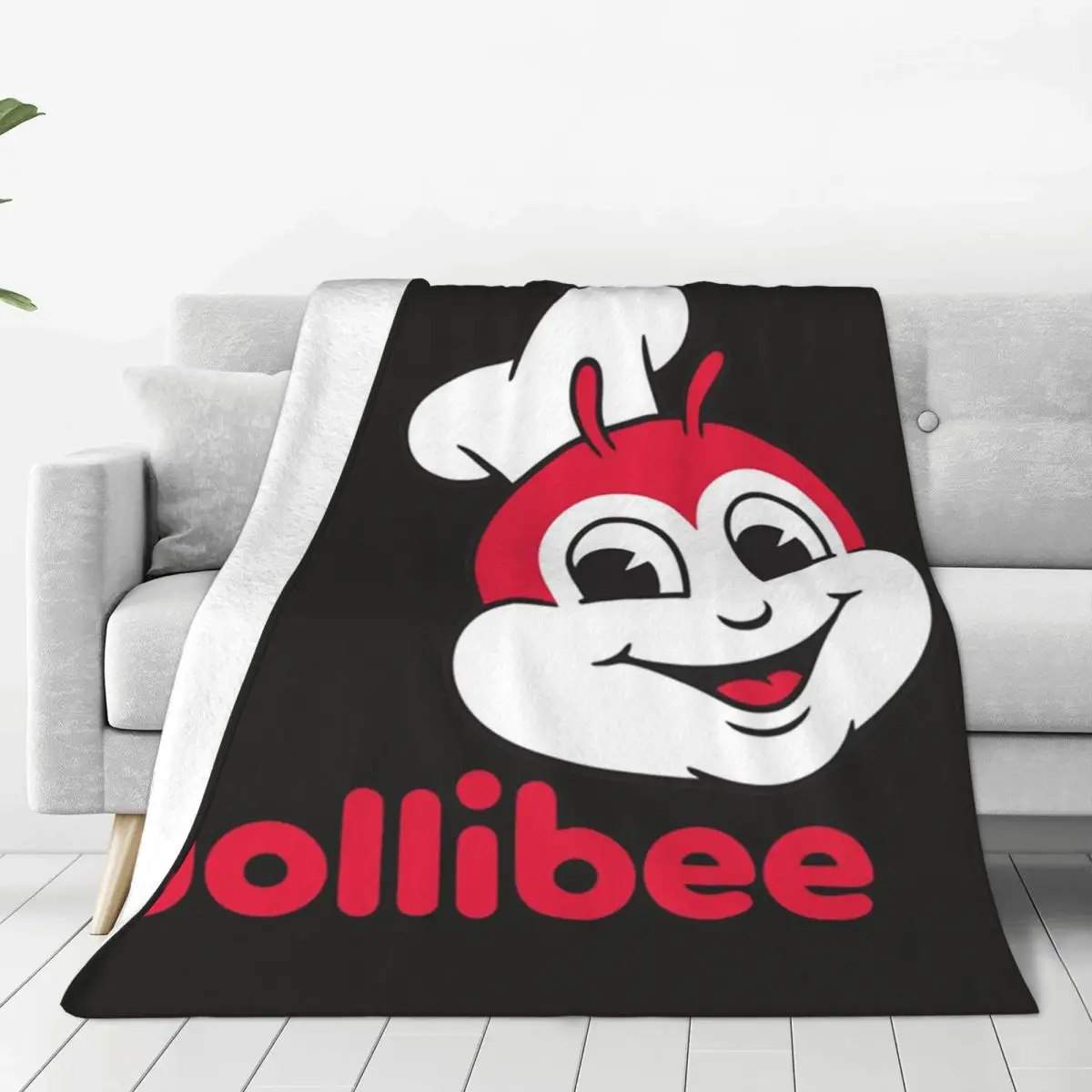 Jollibee Burger Restaurant Mascot Blanket Soft Warm Flannel Throw Blanket Bedding for Bed Living room Picnic Travel Home Sofa