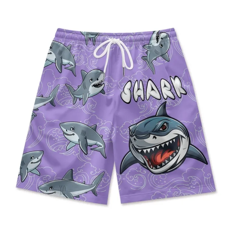 Laughing Shark Print Men\'s Waist Shorts Quick Dry Breathable Polyester Shorts Daily Streetwear Vacation Shorts Clothing Bottoms