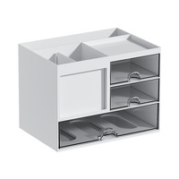 Desk Drawer Storage Box Transparent Storage Boxes Office Home Desktop Management Pen Holder Stand Stationery Organizer