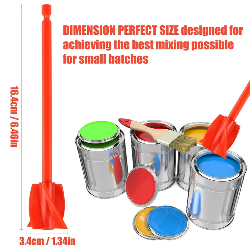 Łopatki do mieszania żywicy, nasadka do mieszania żywicy epoksydowej do wiertarki, nasadka do mieszania farb wielokrotnego użytku (2 szt.)