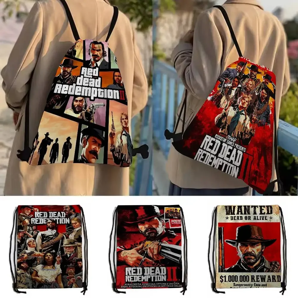Jeu populaire r-rouge mort r-réemptionS-S 2 sac à dos à cordon pour chaussures sac à dos sacs à bandoulière sac de sport