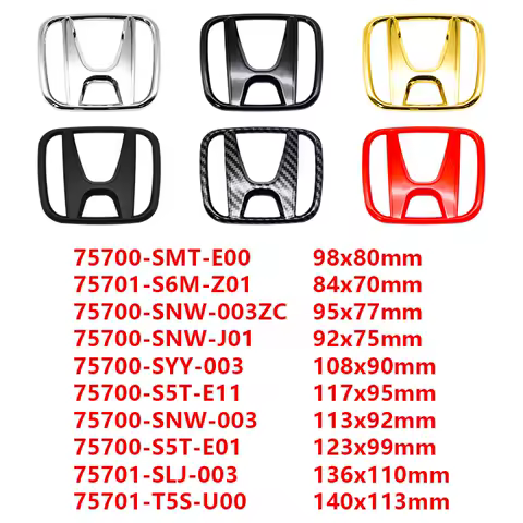 1Pc ABS Auto Front Grille Trunk Emblem Logo For Honda Civic Accord Jazz CRV BRV HRV Insight Pilot Passport TYPE-R Accessories