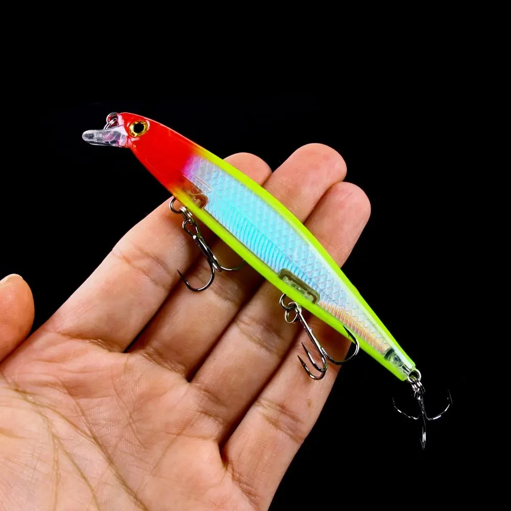 1pc Minnow Fishing Lure Laser Hard Artificial Bait 3D Eyes 11cm 13g Wobblers Carp Fishing Tackle Slow Sinking Jerkbait