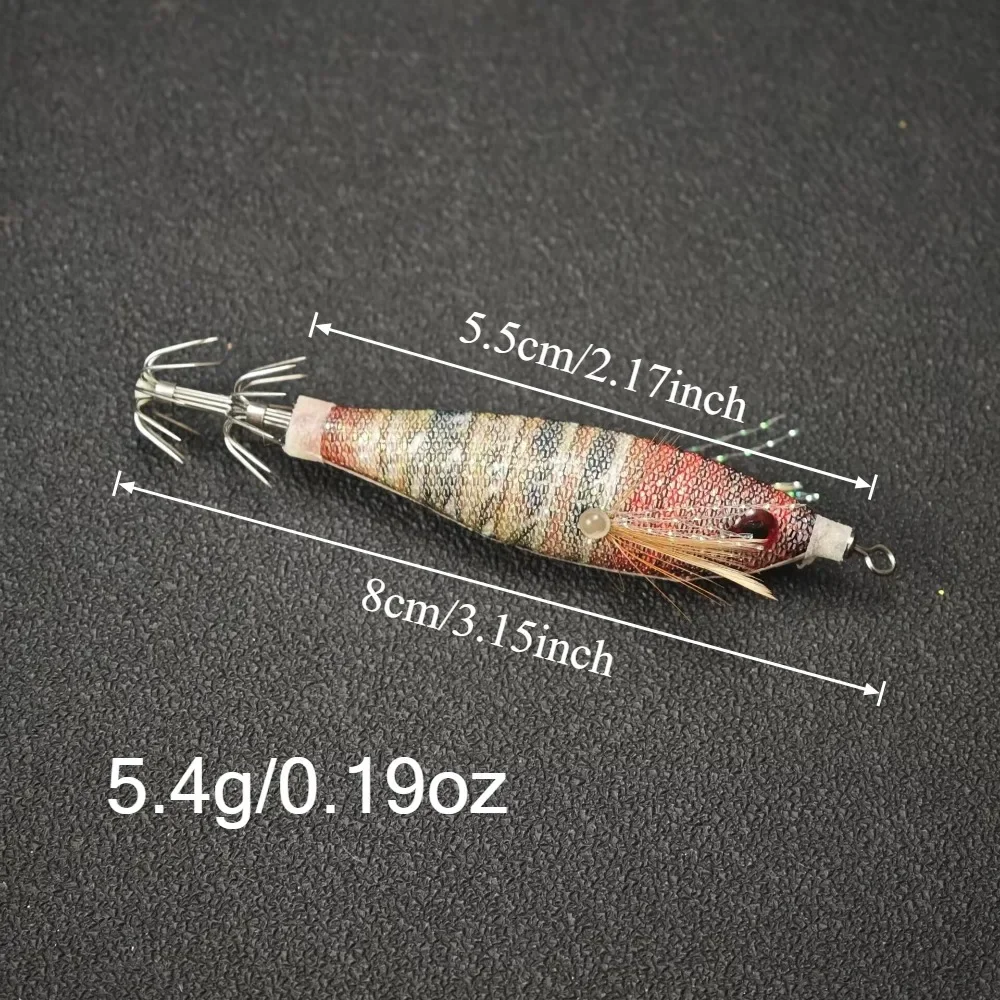 7-teiliges UV-Horizontal-Squid-Jig-Egi-Set 8cm Leuchtend im Dunkeln Seeschnapper-Oktopus Leuchtende Köder Salzwasser-Angelköder Egi-Ausrüstung – Detail 3