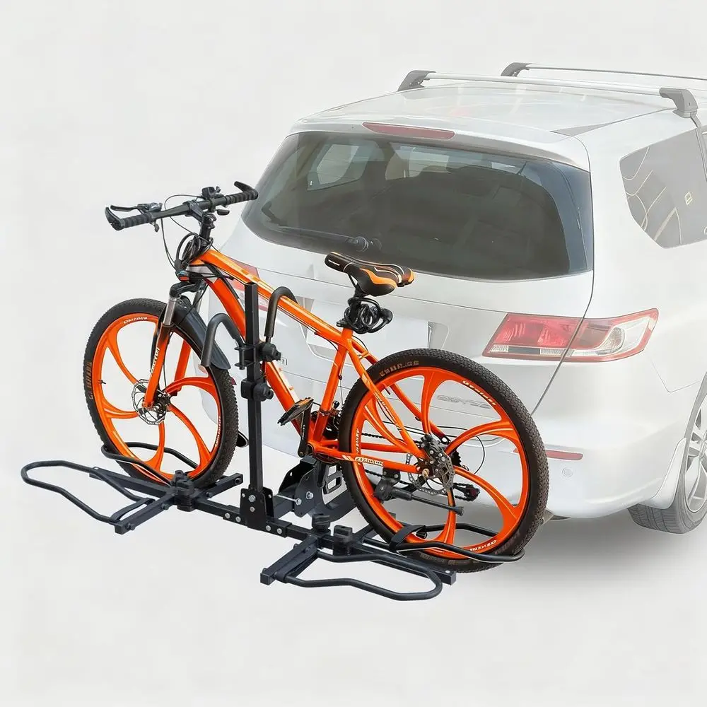 

Велосипедный багажник на фаркоп или для 2 велосипедов на крышу автомобиля, складной, с защитой от раскачивания, простая установка, для тяжелых горных электровелосипедов, с 2-дюймовым креплением, грузоподъемность 160 фунтов.